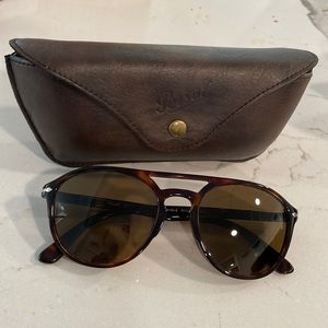 Persol Polarized Aviator Sunglasses. Tortoise with brown lens.